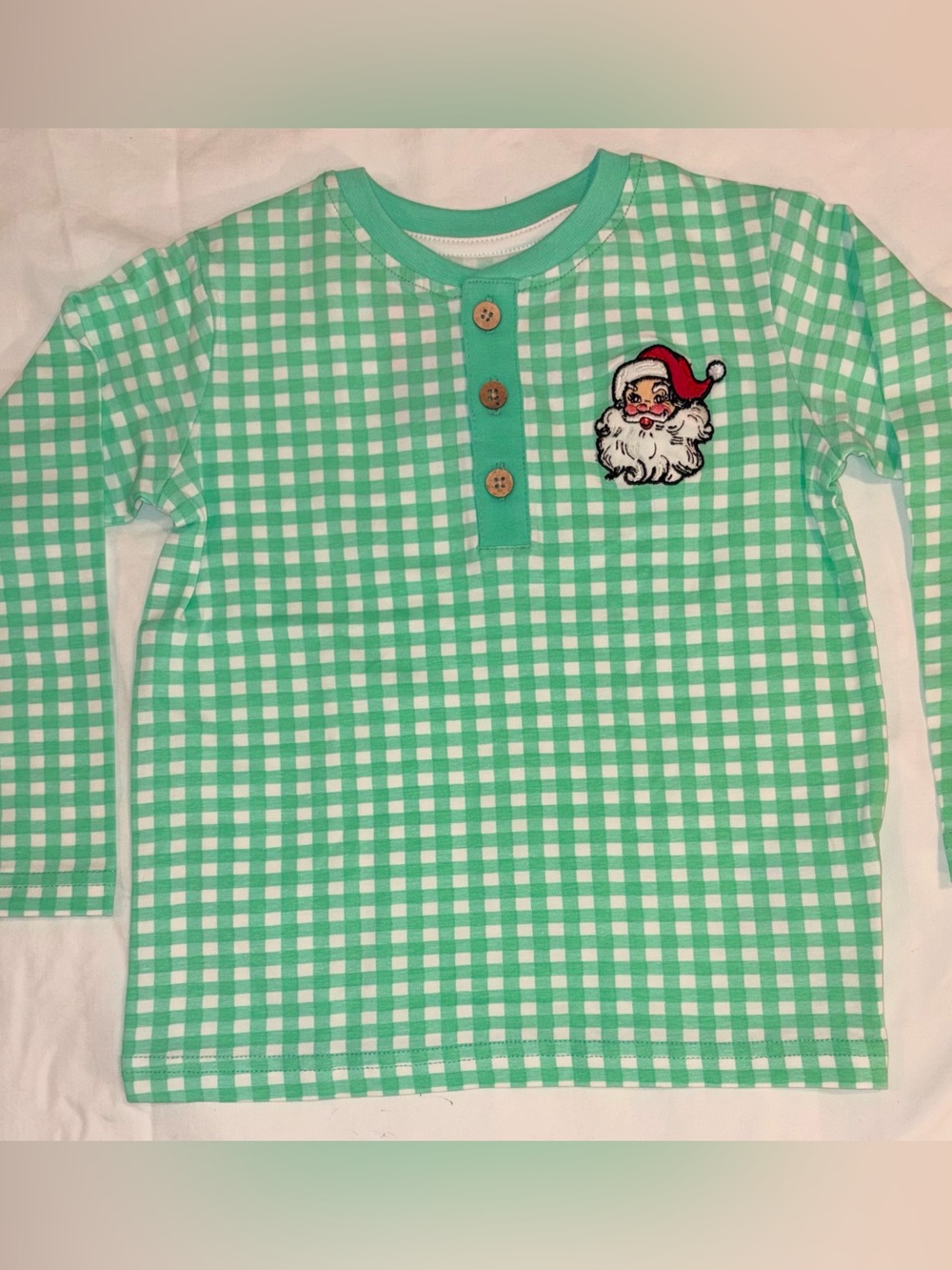 Rugged Butts Dear Santa long sleeve Henley with Santa applique sz 18-24 mo NWT